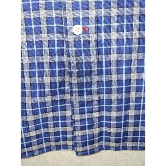 Cremieux Classics Mens Button Down Large Casual Long Sleeve Shirt Blue and Gray - Picture 6 of 11